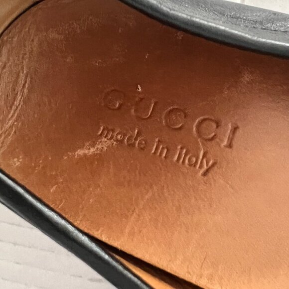 Gucci black logo GG mens loafers size 7